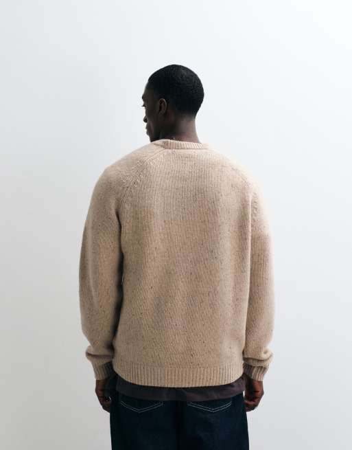 Carhartt WIP Anglistic knitted speckled jumper in natural, 4 of 5
