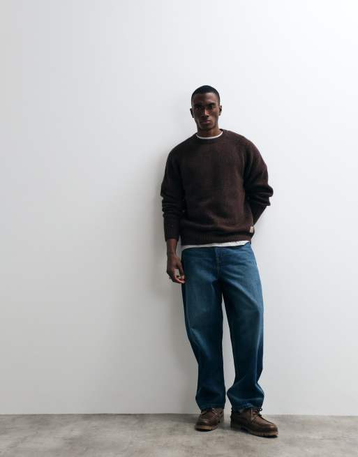 Carhartt WIP - Anglistic - Mørkebrun striktrøje med plettet design, 2 af 5