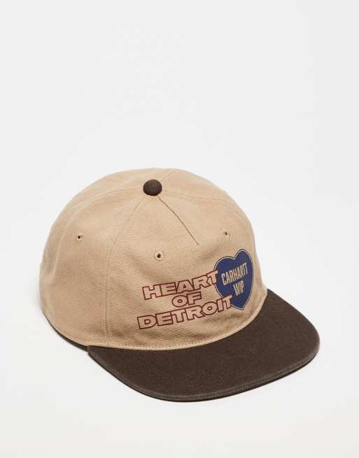 Carhartt WIP - Arcan - Cappellino beige con visiera a contrasto e scritta