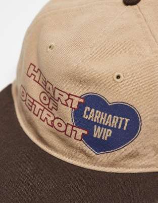 Carhartt Arcan Motif Cap With Contrast Peak In Neutral
