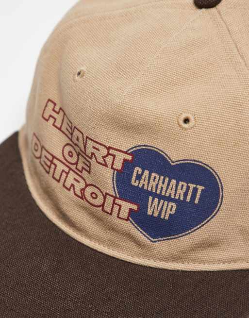 Carhartt WIP Arcan motif cap with contrast peak in beige, 2 of 3