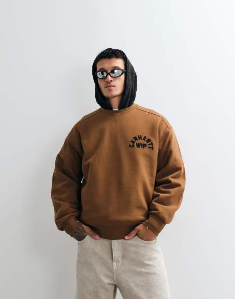 Carhartt WIP - Arch - Felpa con logo script marrone Hamilton - view 1