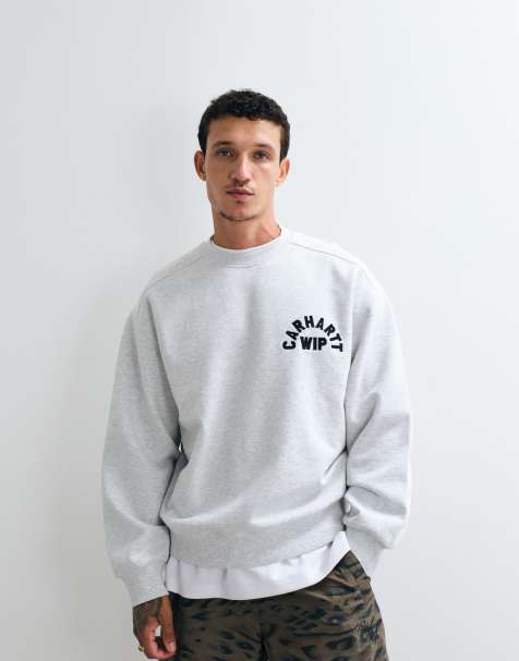 Carhartt WIP Arch Script logo sweatshirt in ash heather grey - view 1