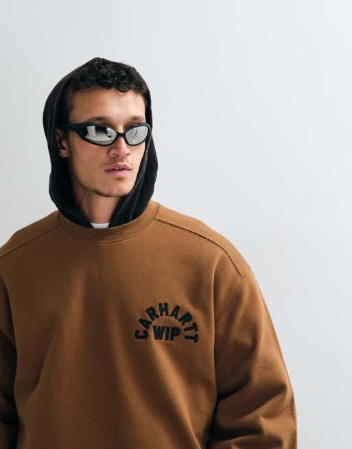 Carhartt WIP Arch Script logo sweatshirt in hamilton brown, 2 of 5