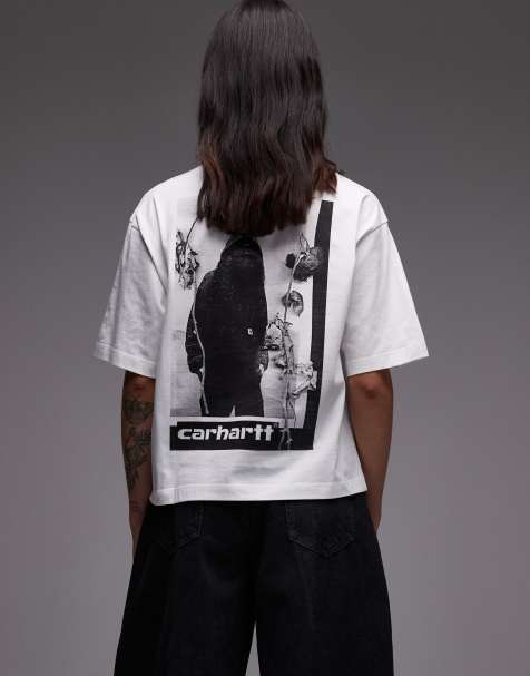 Carhartt WIP archive graphic boxy t-shirt in white with back print - view 1