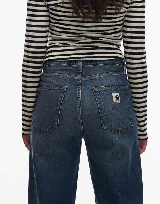 Carhartt WIP - Arin - Mørkeblå jeans med slidt finish, 4 af 5