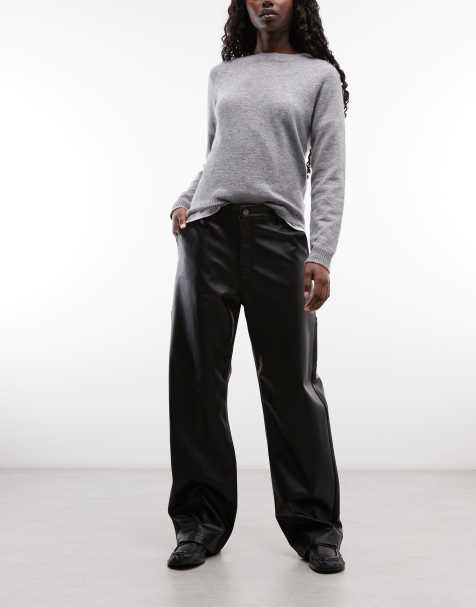 Carhartt WIP Arizona faux leather straight leg pants in black - view 1