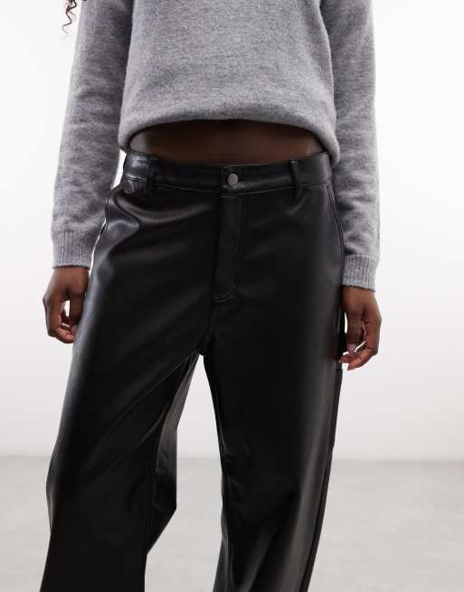 Carhartt WIP Arizona Hose aus PU-Leder in Schwarz, 4 von 5