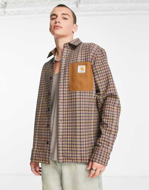 Carhartt WIP – Asher – Beige, rutig skjorta