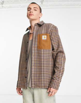 Carhartt WIP asher check shirt in beige-Neutral