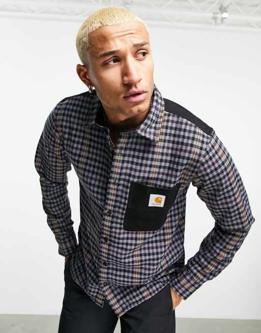 Carhartt WIP asher check shirt in gray