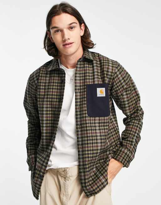 Carhartt WIP asher check shirt in green | ASOS