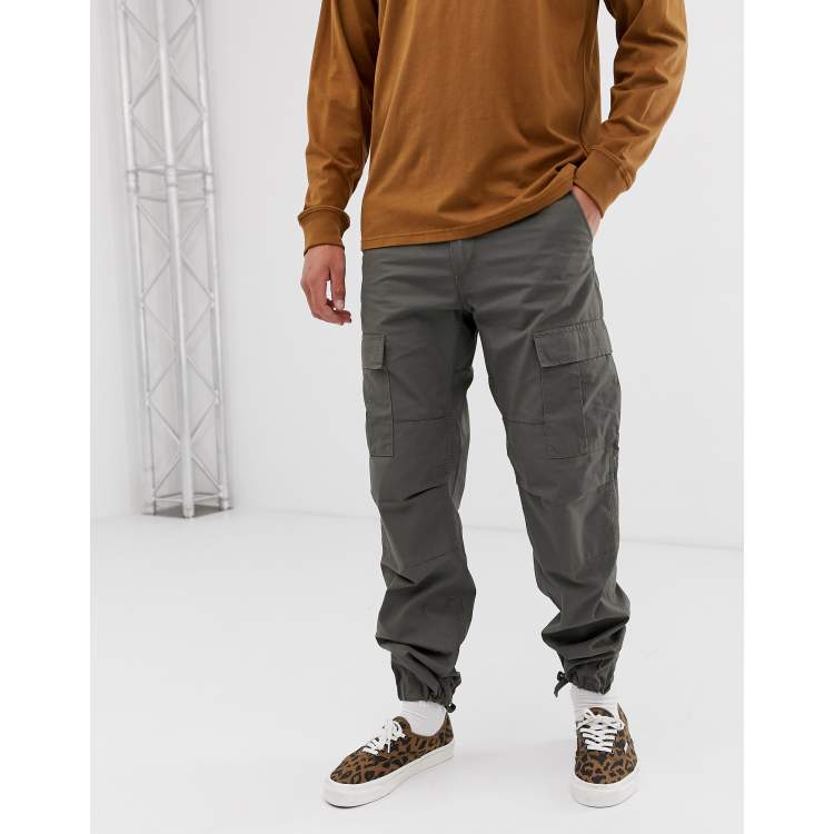 Carhartt WIP Aviation cargo slim fit pant in moor green