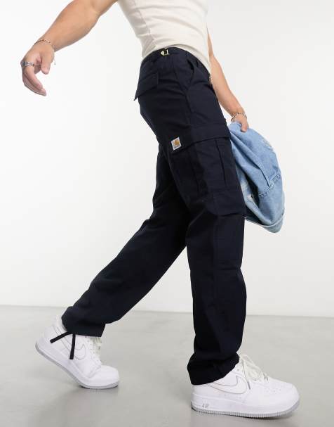 Carhartt WIP aviation cargo slim trousers in navy