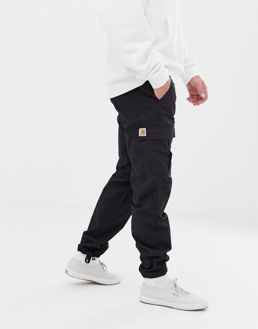 Carhartt WIP Aviation slim fit cargo pants in black rinsed