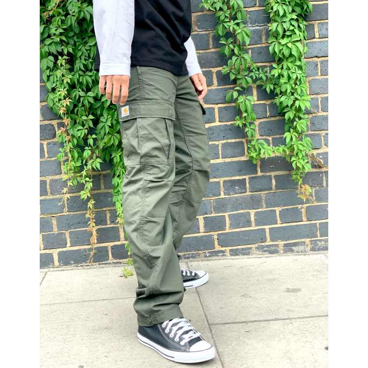 Carhartt WIP aviation slim fit cargo trousers in khaki