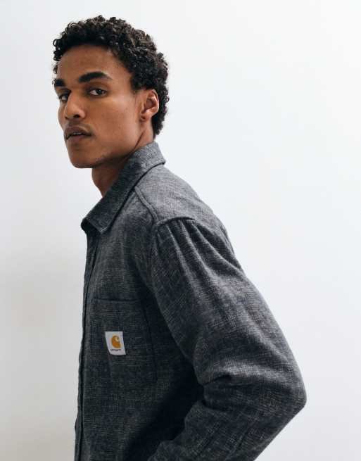Carhartt WIP Bagley shirt in washed black check, 4 of 5