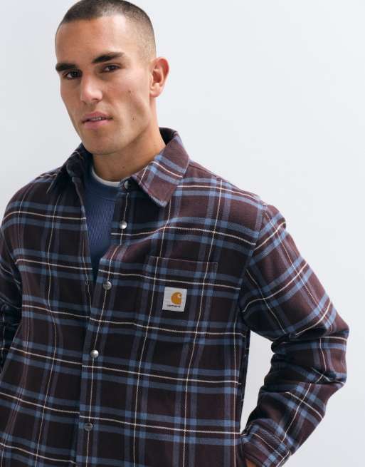 Carhartt WIP Baird shacket in brown check, 2 of 5