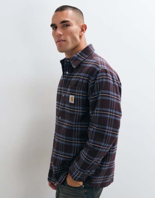 Carhartt WIP Baird shacket in brown check, 5 of 5