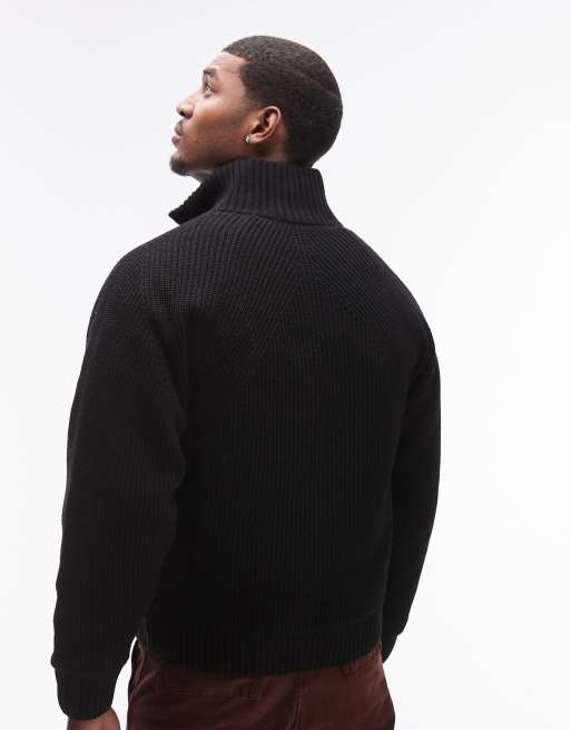 R*様 Carhartt WIP Black Banley Sweater Ja Carhartt WIP Banley Sweater Jacket (Black) - Commonwealth