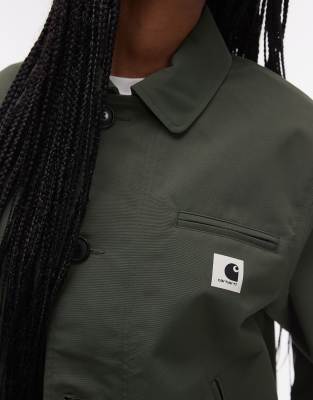Carhartt Jacket Opuntia With Collared Design And Pockets In Green