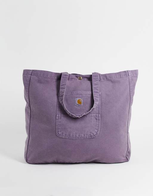 Carhartt WIP - Bayfield - Grote denim tote tas in paars met wassing