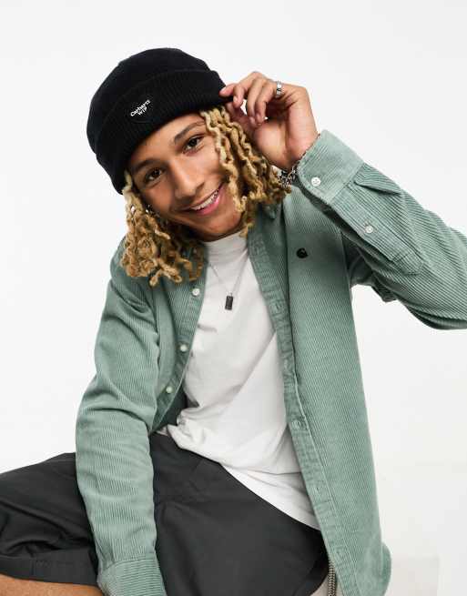 Carhartt WIP - Beanie met hartvormige patch in zwart