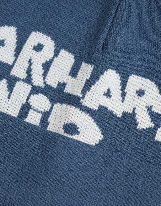 Carhartt WIP Beanie mit großem Cut-out-Logo in Blau, 3 von 3