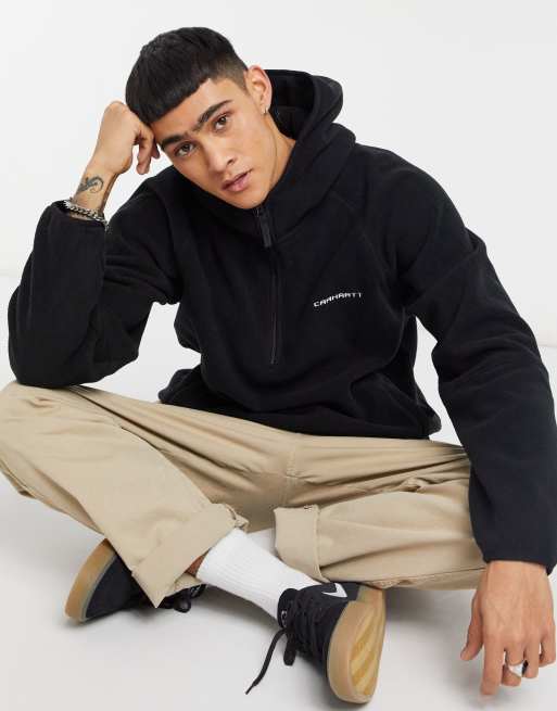 Download Carhartt WIP beaumont hooded half-zip fleece in black | ASOS