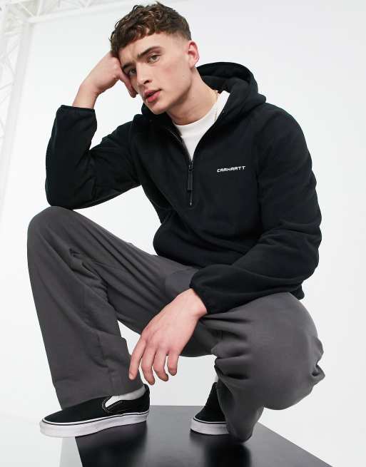 Carhartt WIP - Beaumont - Hoodie van fleece met korte rits in zwart