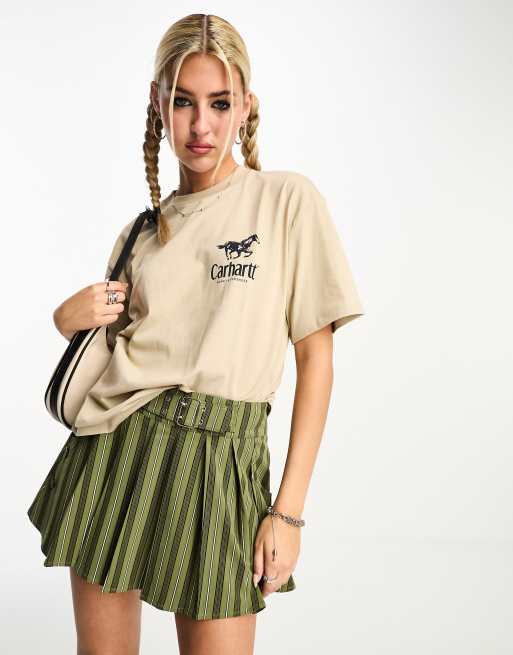 Carhartt WIP – Beige t-shirt med hingstmotiv
