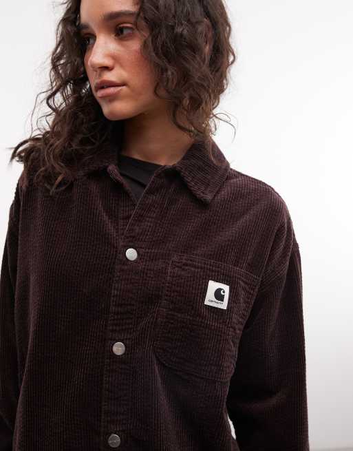 Carhartt WIP Bekka camicia a maniche lunghe in velluto a coste marrone scuro, 3 di 4