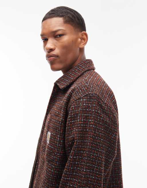 Carhartt WIP bellamy shirt jacket in brown check | ASOS