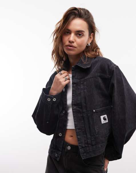Carhartt WIP - Belmar - Giacca in denim lavaggio nero con stampa pitonata sbiadita - view 1