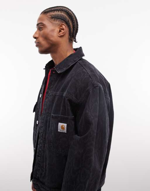 Carhartt WIP – Belmar – Jeansjacke in dunklem Schlangen-Military-Muster, 5 von 5