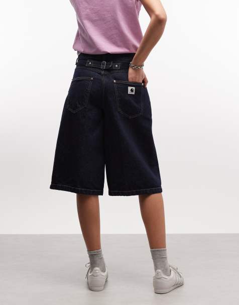 Carhartt WIP – Belmont – Shorts in Rinse-Waschung mit verstellbarem Gürteldetail hinten - view 1