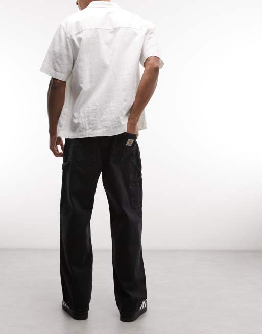 Carhartt WIP - Belmont - Vaqueros negros con hebilla ajustable, 3 de 5