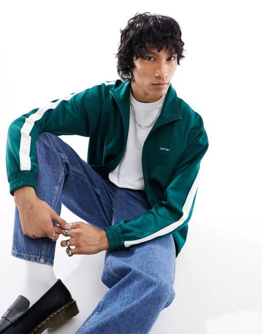 Carhartt WIP benchill track jacket in green ASOS