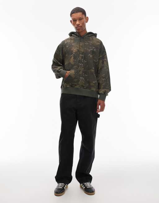 Carhartt WIP Benton boxy fit pullover hoodie in green camo, 2 of 5