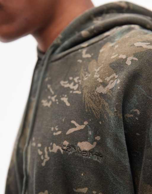 Carhartt WIP - Benton - Grøn pullover-hættetrøje i firkantet pasform med camouflagemønster, 5 af 5