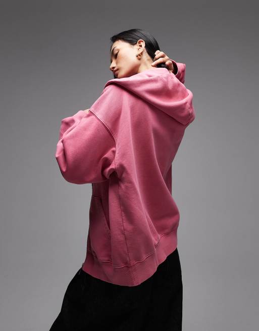 Carhartt WIP - Benton - Hoodie met rits in roze, 4 van 4