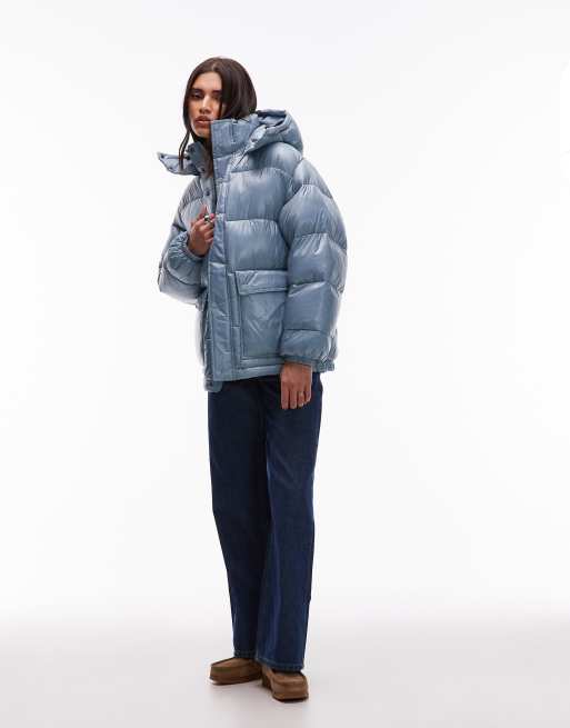 Carhartt WIP benton puffer jacket in light blue, 3 of 4
