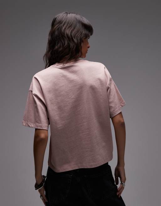 Carhartt WIP - Benton - T-shirt in roze met wassing, 3 van 4