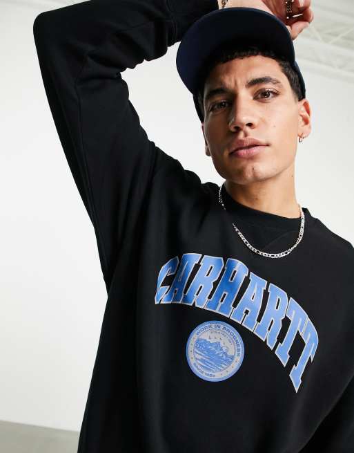 Carhartt WIP berkeley oversize print sweatshirt in black ASOS