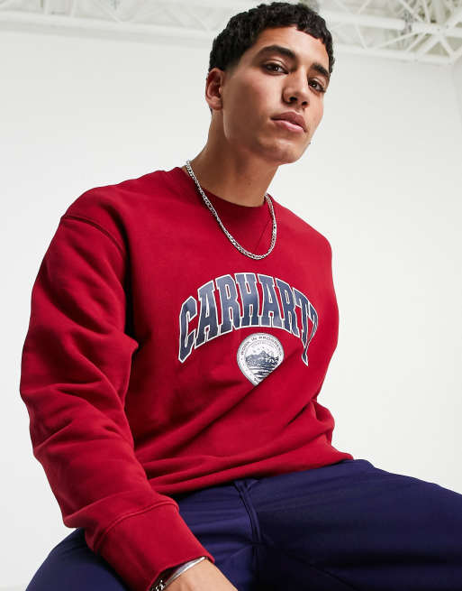 Carhartt WIP Berkeley oversized print sweatshirt in red