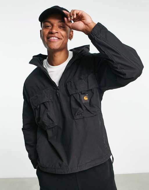 Carhartt WIP berm pullover lightweight jacket in black