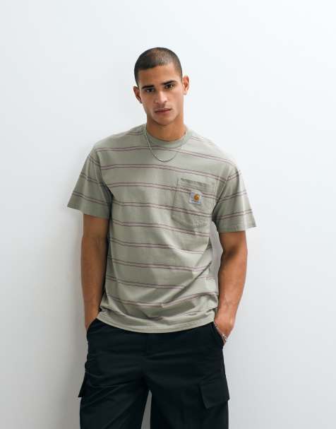 Carhartt WIP - Bert - Camiseta verde a rayas - view 1