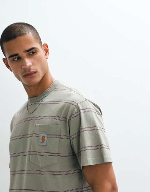 Carhartt WIP – Bert – Gestreiftes T-Shirt in Grün, 3 von 5