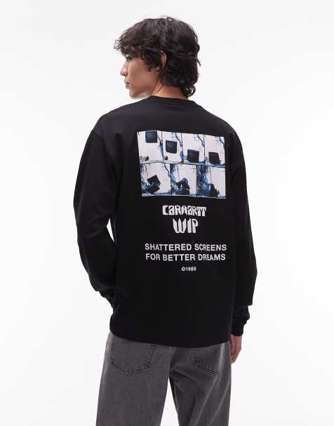 Carhartt WIP better dreams loose fit long sleeve t-shirt with back print in black - view 1