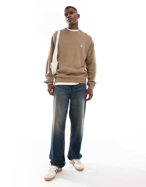 Carhartt WIP – Beżowy sweter z nadrukiem | ASOS